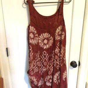 Red tie dye free people dress